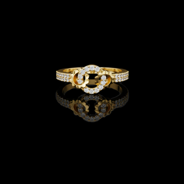 Round Cut Lab Diamond Interlinked Halo Statement Ring Pave Band