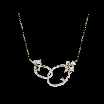 Interlocking Oval Mixed Diamond Lab Grown Cluster Necklace