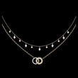 Interlocking Circle Lab Grown Diamond Necklace with Double Layered Chain Design
