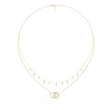 Interlocking Circle Lab Grown Diamond Necklace with Double Layered Chain Design - View 2