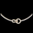 Pave Buckle Clasp Round Moissanite Diamond Tennis Necklace