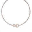 Pave Buckle Clasp Round Lab Grown Diamond Tennis Necklace - View 3