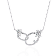 Interlocking Oval Mixed Diamond Lab Grown Cluster Necklace - View 3