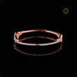 Round Cut Lab Diamond Open Bangle Bracelet with Pear Halo - View 2