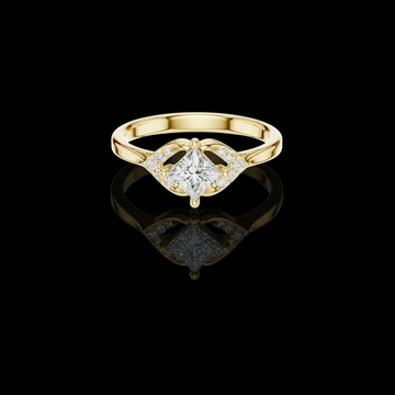 Princess Cut Lab Diamond Infinity Twist Solitaire Engagement Ring