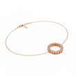 Minimalist Open Circle Round Moissanite Diamond Bracelet - View 3