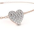 Round Cut Moissanite Diamond Adjustable Heart Bracelet - View 6