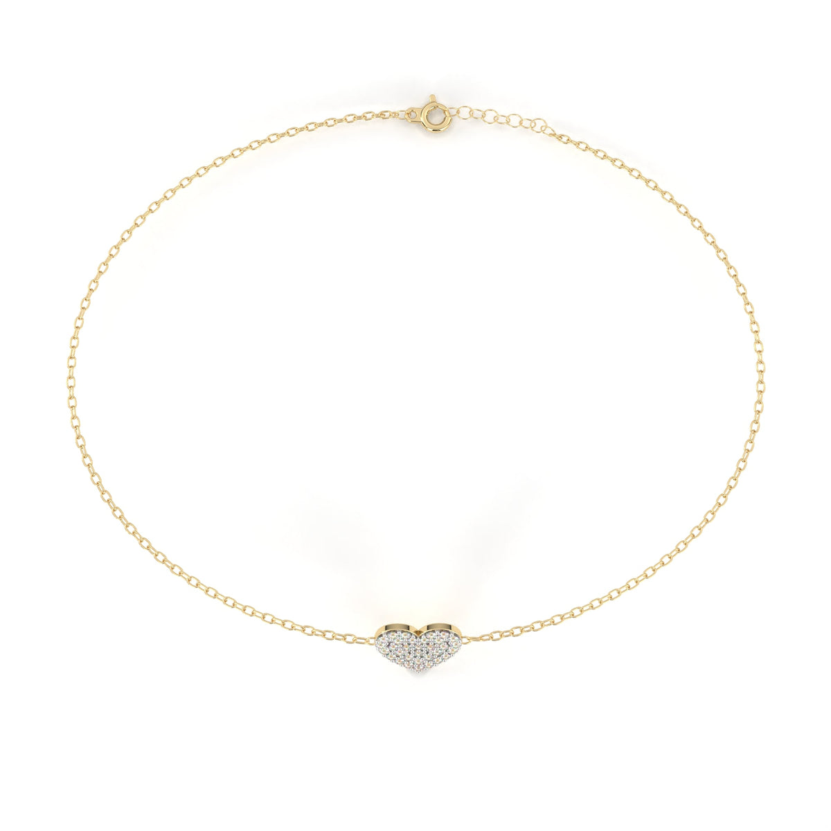 Round Cut Moissanite Diamond Adjustable Heart Bracelet - View 8