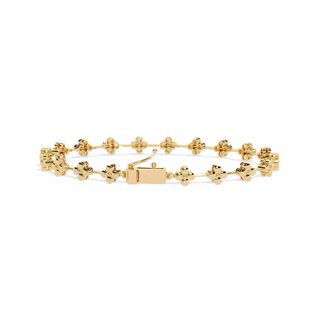 Floral Round Lab Diamond Bracelet Featuring Intricately Set Petal Motifs - View 8