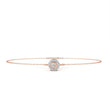 Round Halo Set Moissanite Diamond Single Chain Bracelet with Centerpiece - View 3