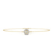 Round Halo Set Moissanite Diamond Single Chain Bracelet with Centerpiece - View 2