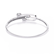 Pear Moissanite Diamond Open Cuff Bypass Bangle Bracelet - View 7