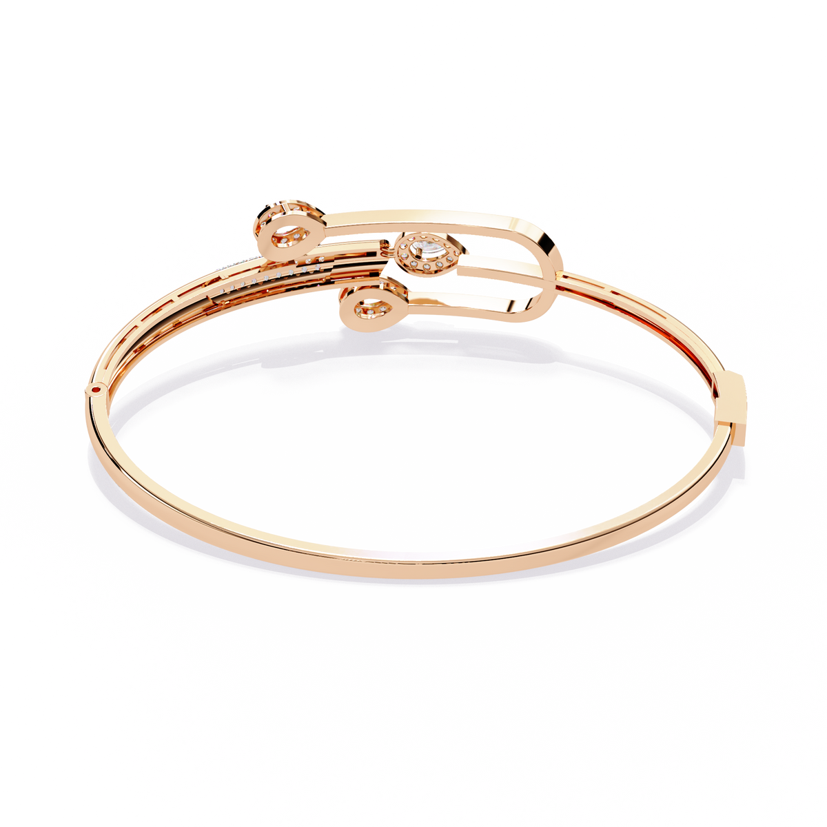 Pear Moissanite Diamond Open Cuff Bypass Bangle Bracelet - View 6