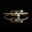 Pear Moissanite Diamond Open Cuff Bypass Bangle Bracelet