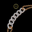 Round Cut Moissanite Diamond Interlocking Double Link Bracelet - View 8