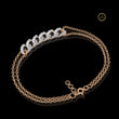 Round Cut Moissanite Diamond Interlocking Double Link Bracelet - View 6