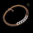 Round Cut Moissanite Diamond Interlocking Double Link Bracelet - View 2