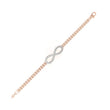 Round Cut Moissanite Diamond Double Chain Infinity Bracelet - View 3