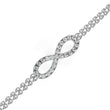 Round Cut Moissanite Diamond Double Chain Infinity Bracelet - View 8