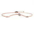Round Moissanite Diamond Horizontal Cross Adjustable Bolo Bracelet - View 2