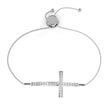 Round Moissanite Diamond Horizontal Cross Adjustable Bolo Bracelet - View 10