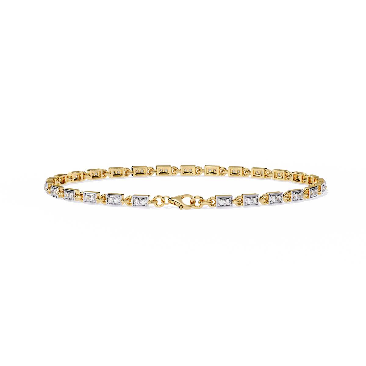 Round Cut Moissanite Diamond Minimalist Tennis Bracelet - View 5