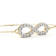 Round Moissanite Diamond Infinity Symbol Cable Chain Bracelet for Women - View 7