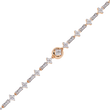 Floral Round Moissanite Diamond Link Bracelet for Women - View 6