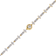 Floral Round Moissanite Diamond Link Bracelet for Women - View 5