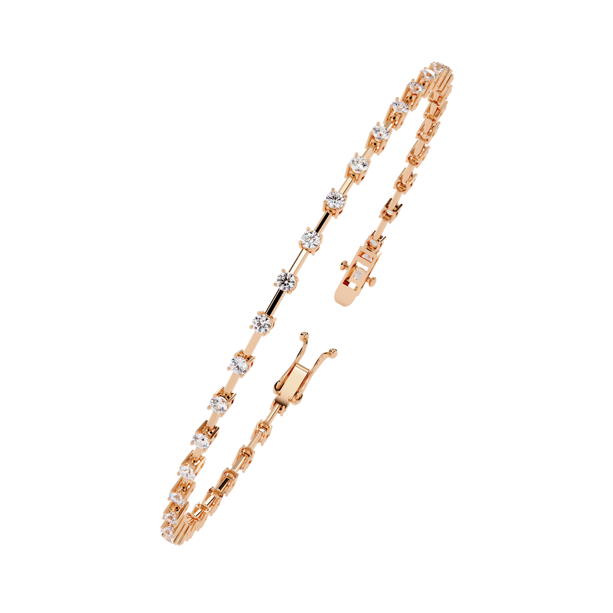 Round Cut Moissanite Diamond Tennis Bracelet Symbol of Grace and Brilliance - View 3