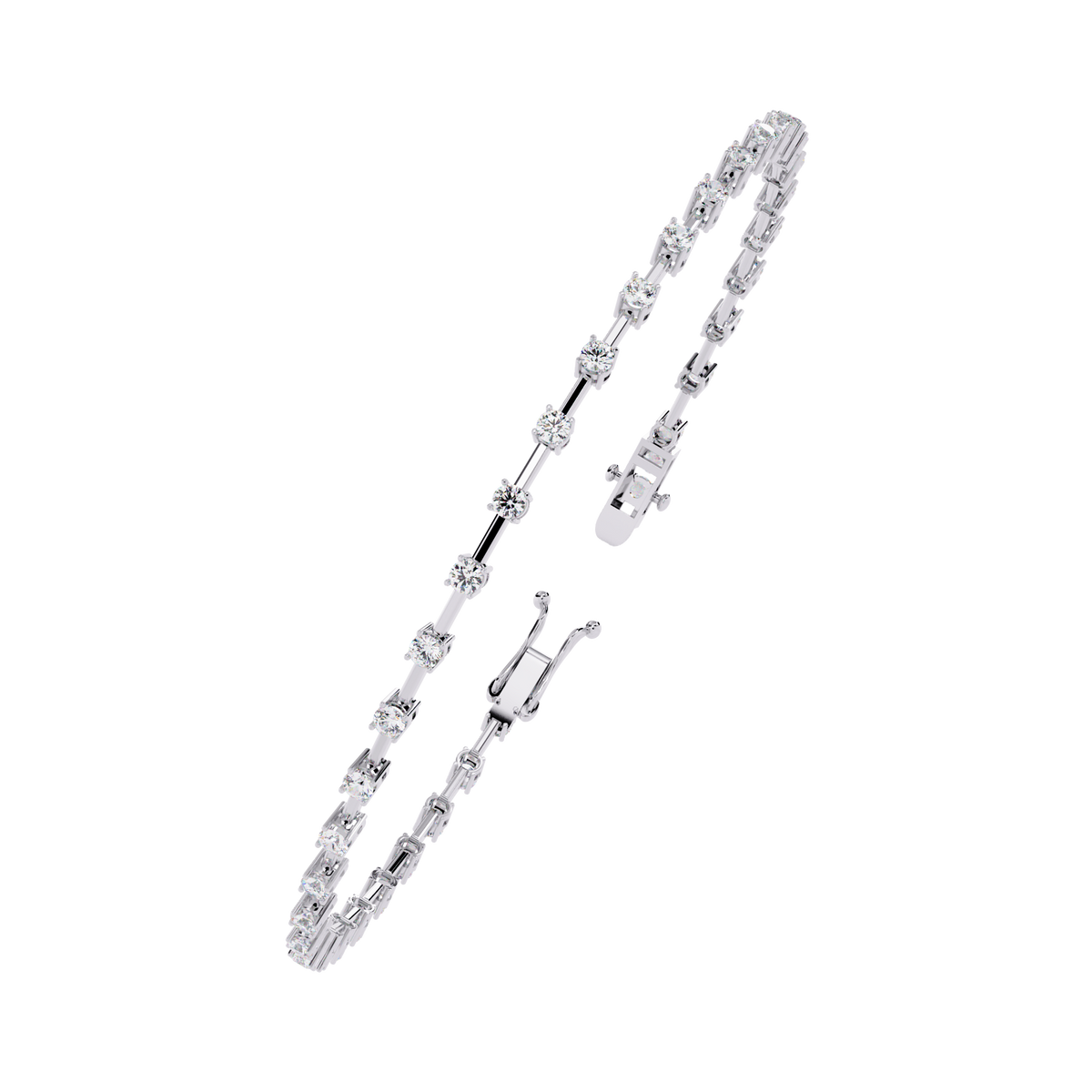Round Cut Moissanite Diamond Tennis Bracelet Symbol of Grace and Brilliance - View 4