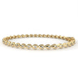 Round Cut Moissanite Diamond Station Bracelet with Open Marquise Links - View 2