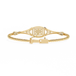 Vintage Style Round Moissanite Diamond Bangle Bracelet - View 5
