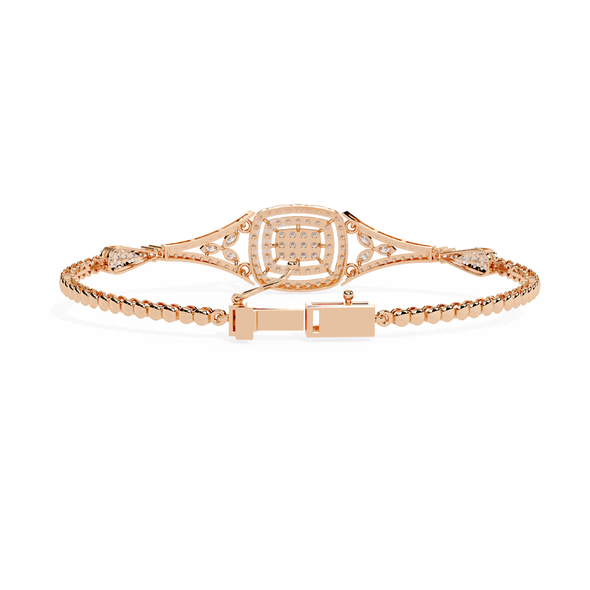 Vintage Style Round Moissanite Diamond Bangle Bracelet - View 6