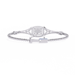 Vintage Style Round Moissanite Diamond Bangle Bracelet - View 7