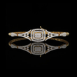 Vintage Style Round Moissanite Diamond Bangle Bracelet