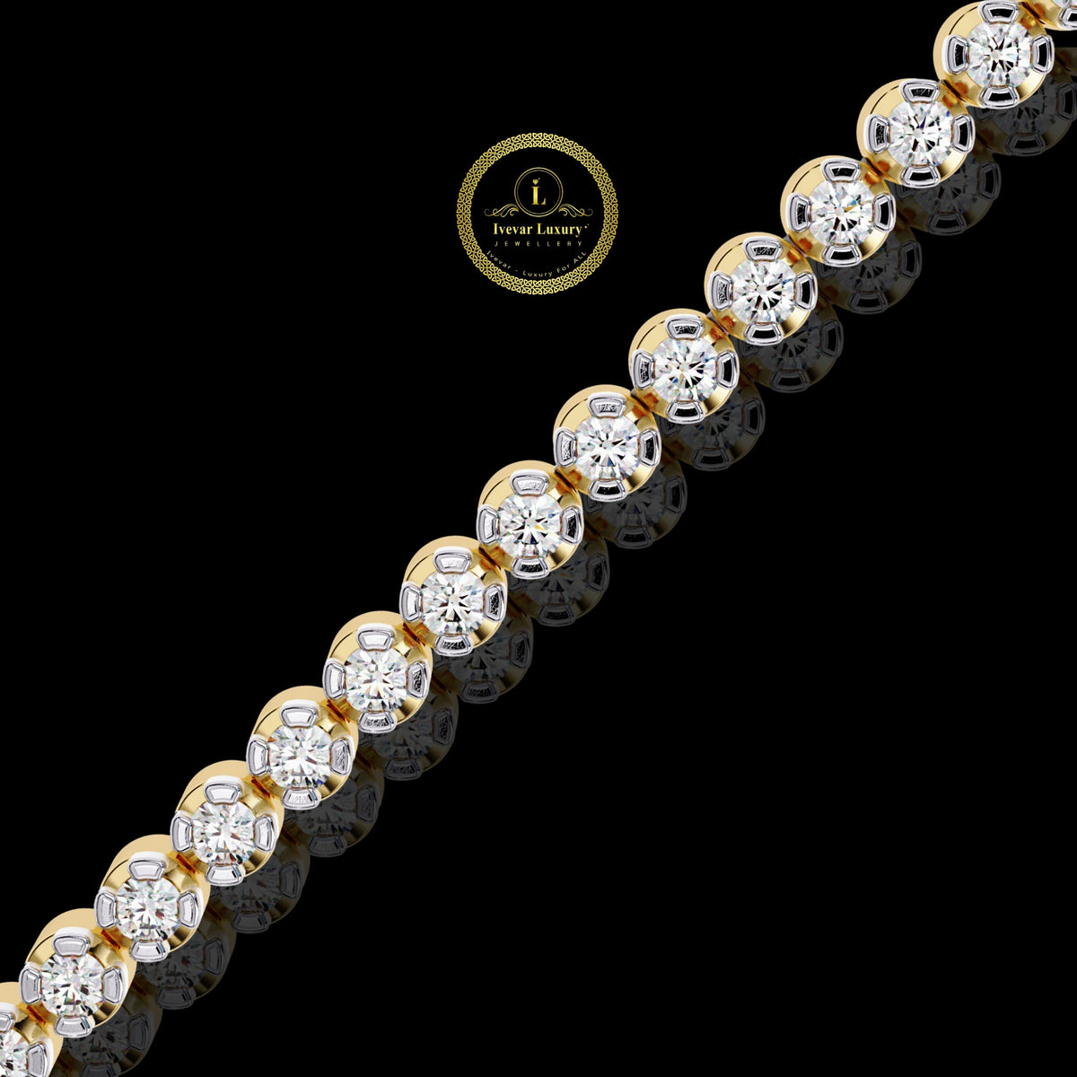 Round Cut Moissanite Diamond Box Clasp Tennis Bracelet - View 5