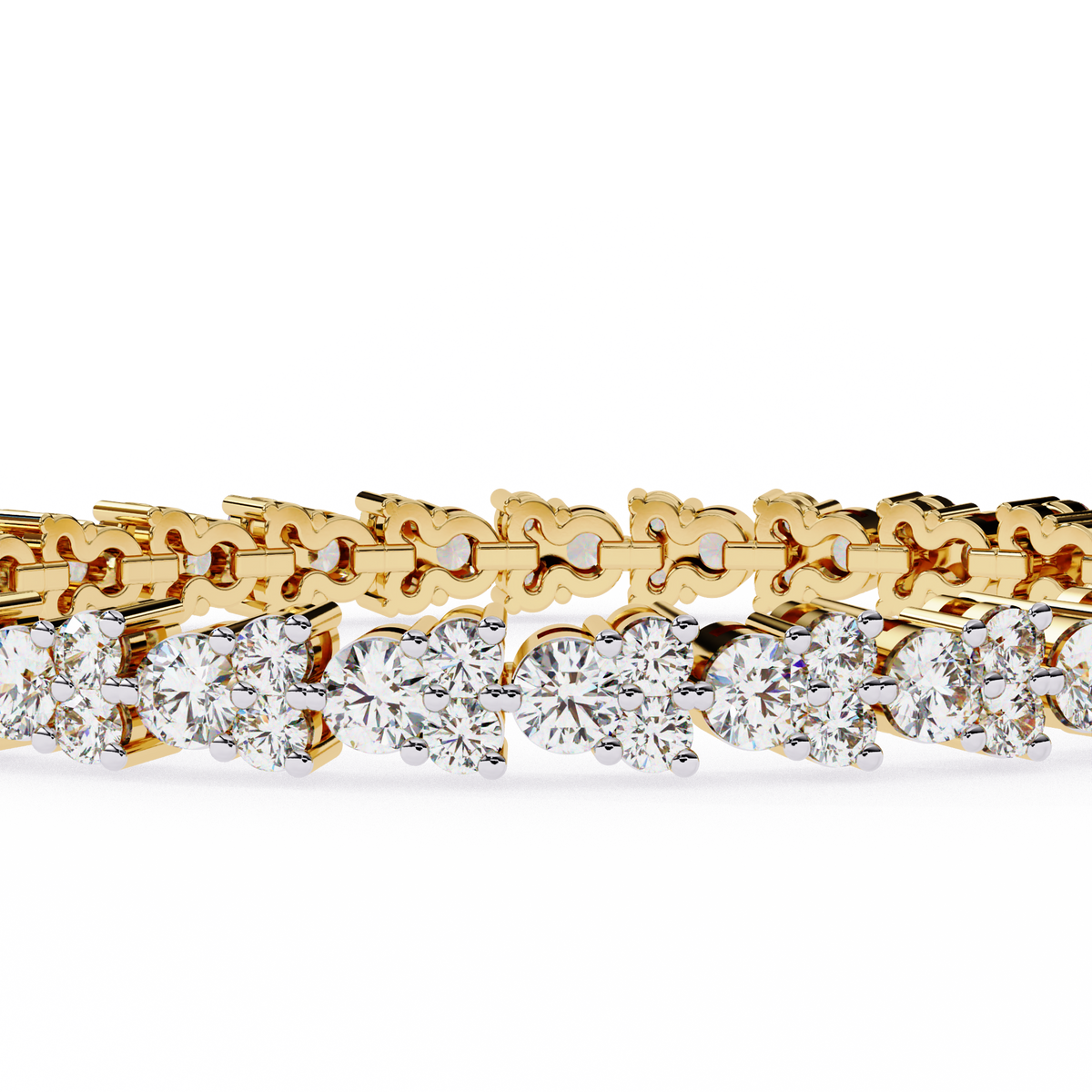 Round Cut Lab Diamond Continuous Tennis Bracelet - View 5