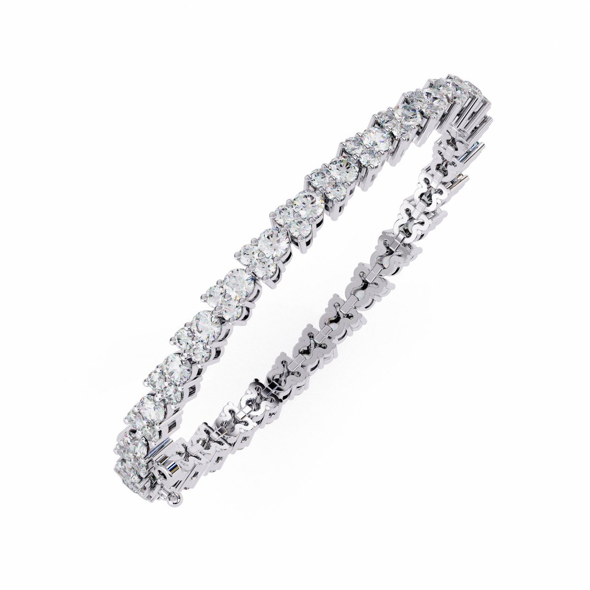 Round Cut Lab Diamond Continuous Tennis Bracelet - View 10