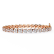 Round Cut Moissanite Diamond Continuous Tennis Bracelet - View 3