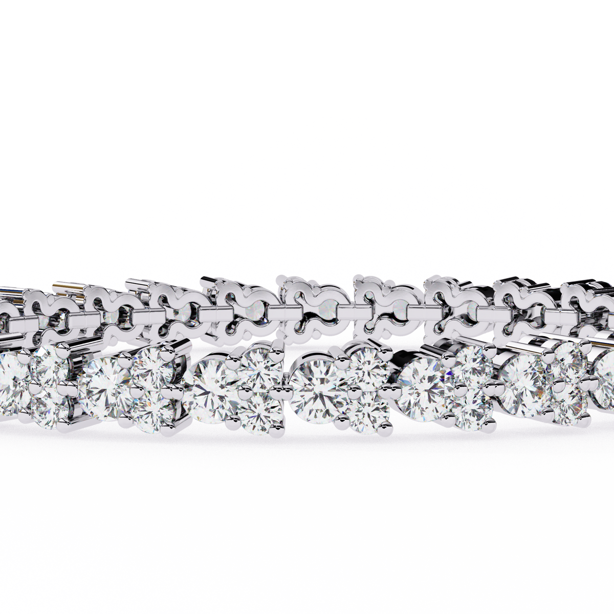 Round Cut Moissanite Diamond Continuous Tennis Bracelet - View 6