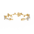 Baguette & Round Cut Moissanite Diamond Floral Clustered Petal Bracelet - View 5