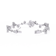 Baguette & Round Cut Moissanite Diamond Floral Clustered Petal Bracelet - View 7