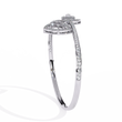 Round Shape Moissanite Diamond Open Cuff Bangle Bracelet Pave Accents - View 4