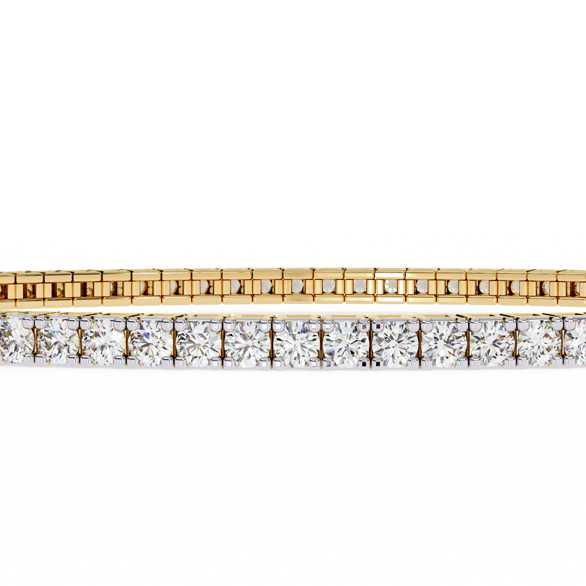 Prong Set Round Moissanite Diamond Tennis Bracelet Box Clasp - View 3