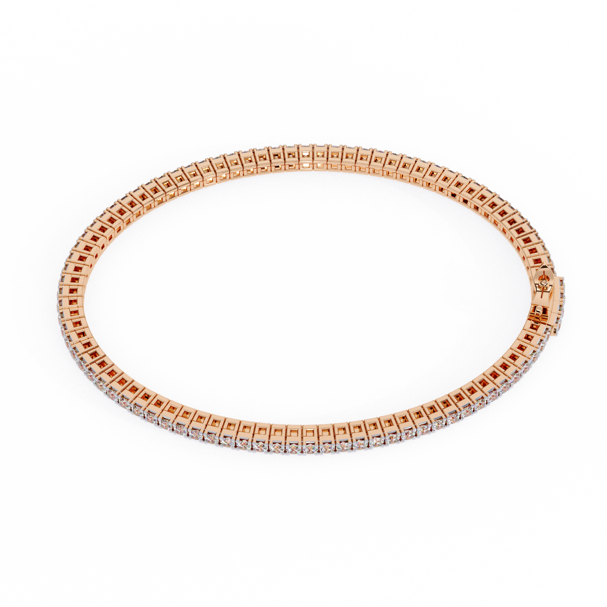 Prong Set Round Moissanite Diamond Tennis Bracelet Box Clasp - View 9