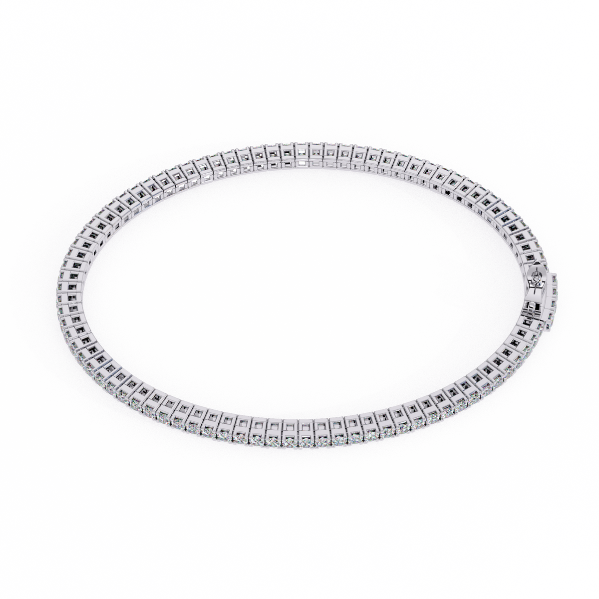 Prong Set Round Moissanite Diamond Tennis Bracelet Box Clasp - View 10