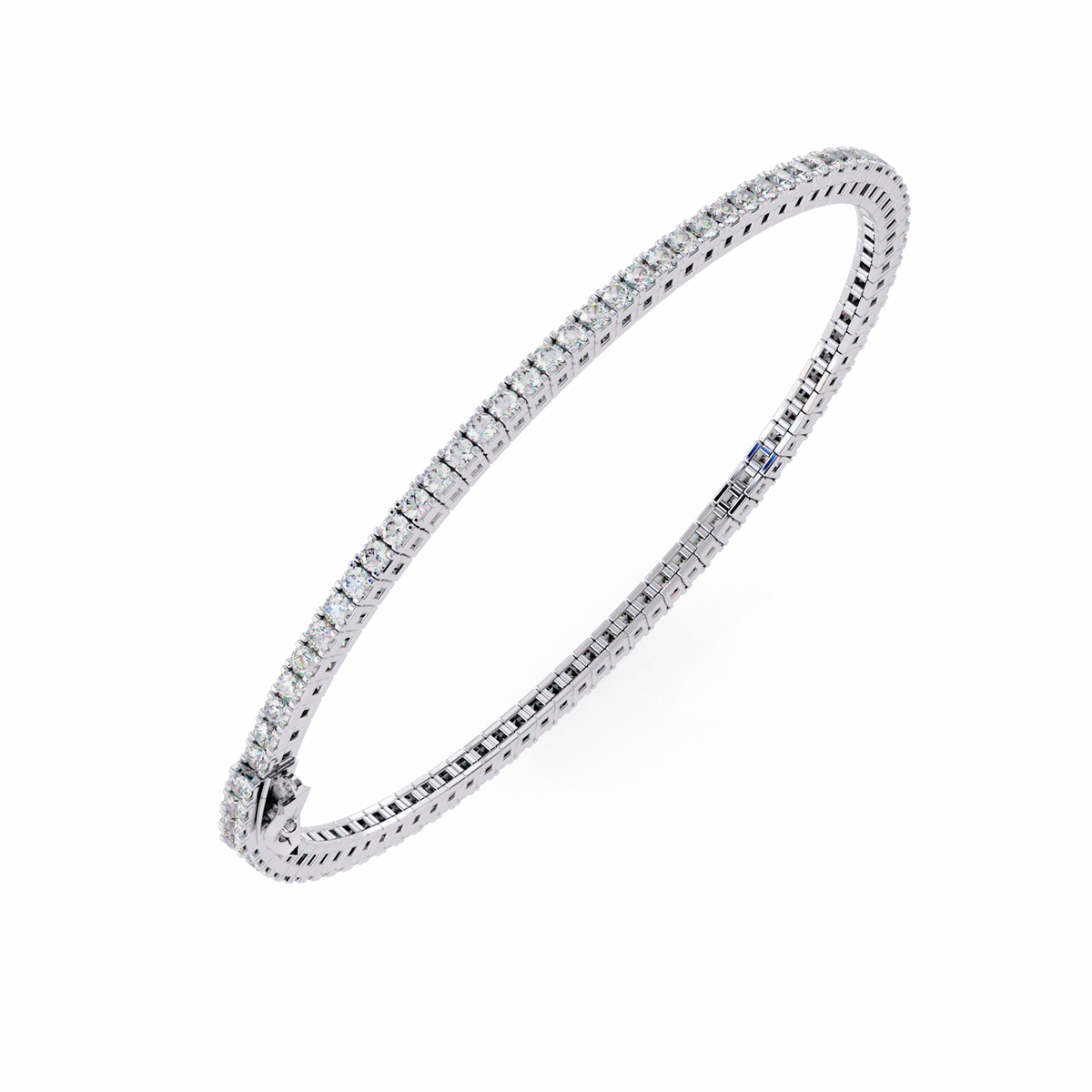 Prong Set Round Moissanite Diamond Tennis Bracelet Box Clasp - View 5