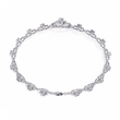 Round Cut Moissanite Diamond Vintage Halo Link Bracelet - View 10