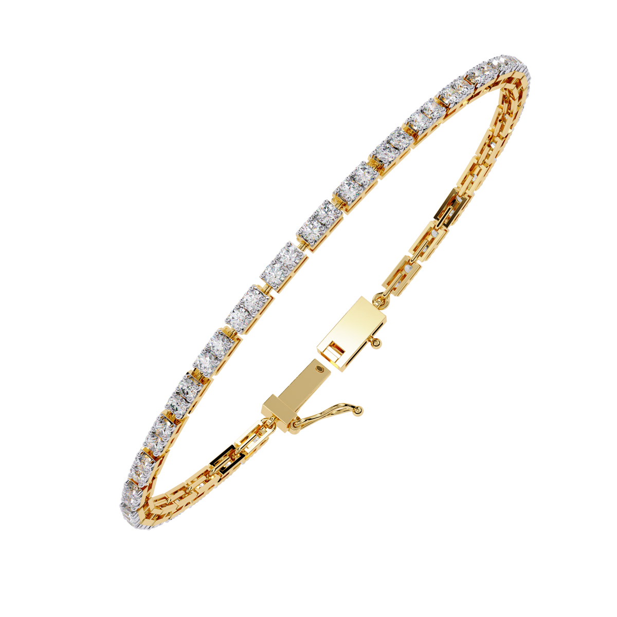 Round Cut Moissanite Diamond Continuous Modern Tennis Bracelet - View 8
